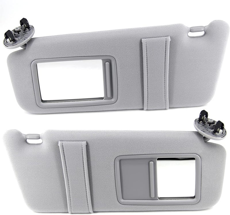 FEXON Pair Sun Visor Left Driver Right Passenger Side Compatible with 2007 2008 2009 2010 2011 Toyota Camry Hybrid Without Sunroof and Light (Gray) - Image 1